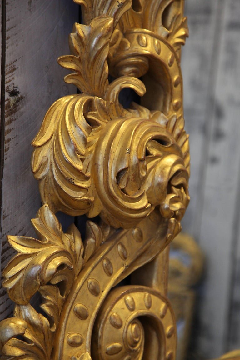 Hand Carved, Baroque Style Mirror, Gilt in 23.75-Karat Gold - La Maison London