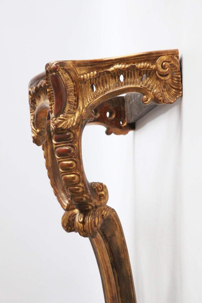 Hand Carved Rococo Style Giltwood Consoles - La Maison London