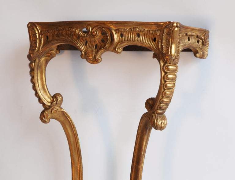 Hand Carved Rococo Style Giltwood Consoles - La Maison London