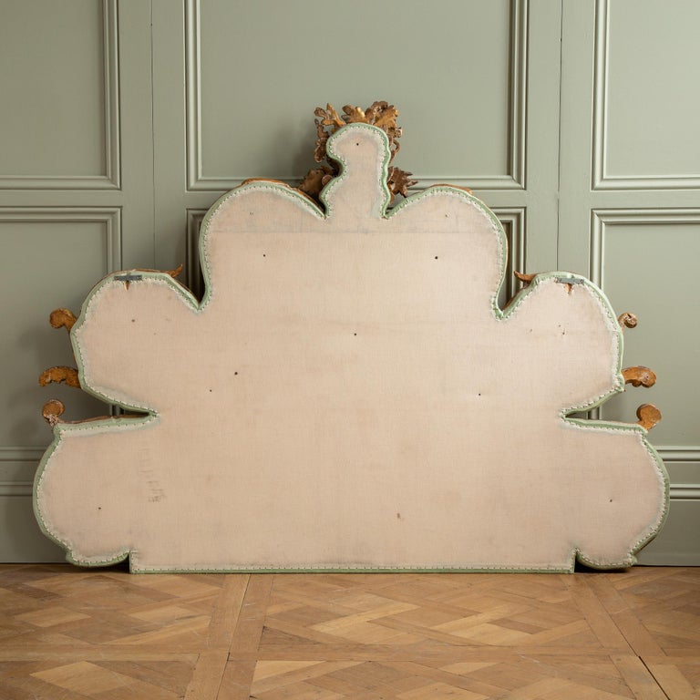 Large 19th Century Gilt wood Hand Carved Venetian Headboard In Rococo Style - La Maison London