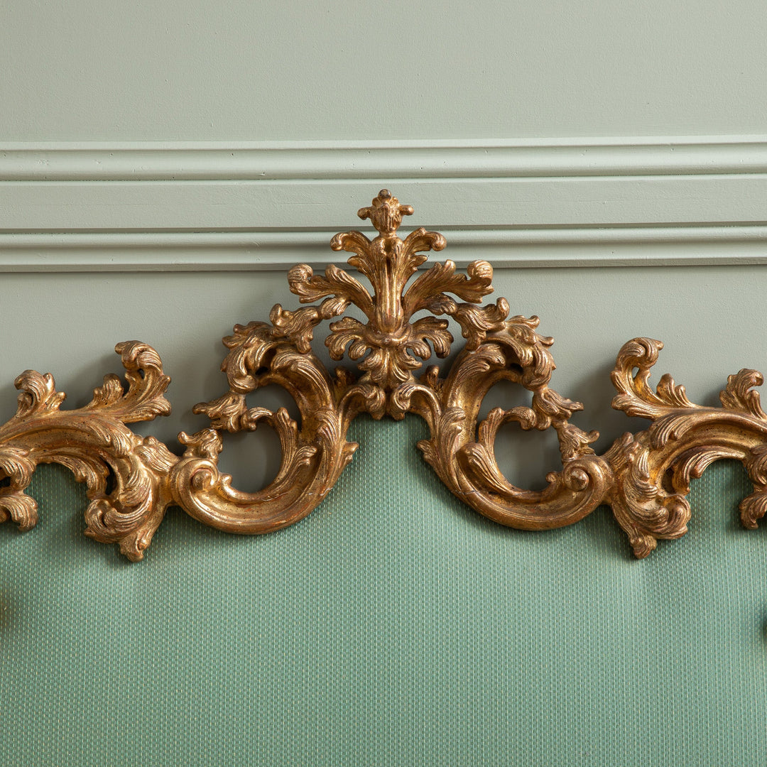 Large 19th Century Italian Giltwood Headboard in Rococo Style - La Maison London