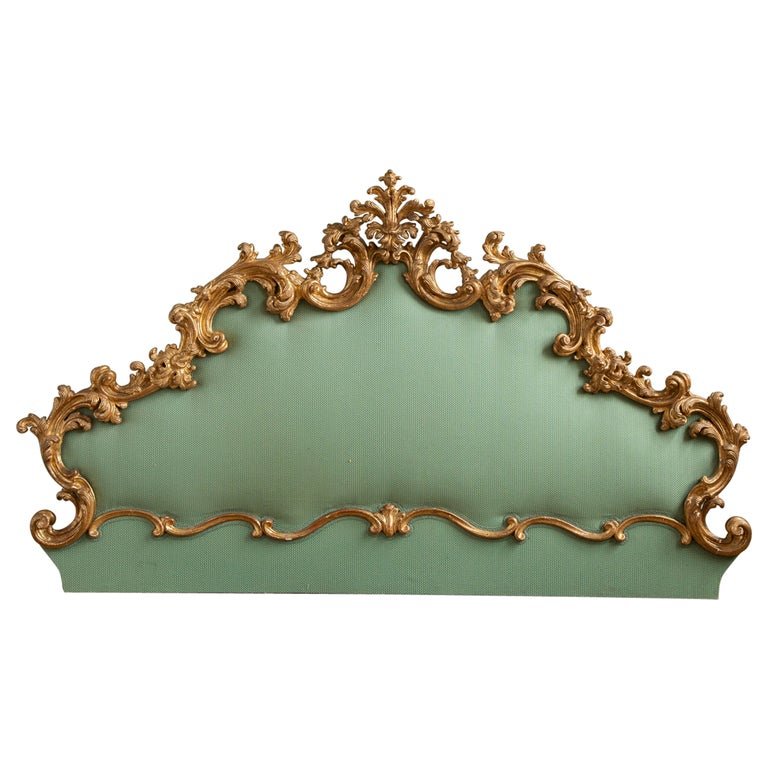 Large 19th Century Italian Giltwood Headboard in Rococo Style - La Maison London