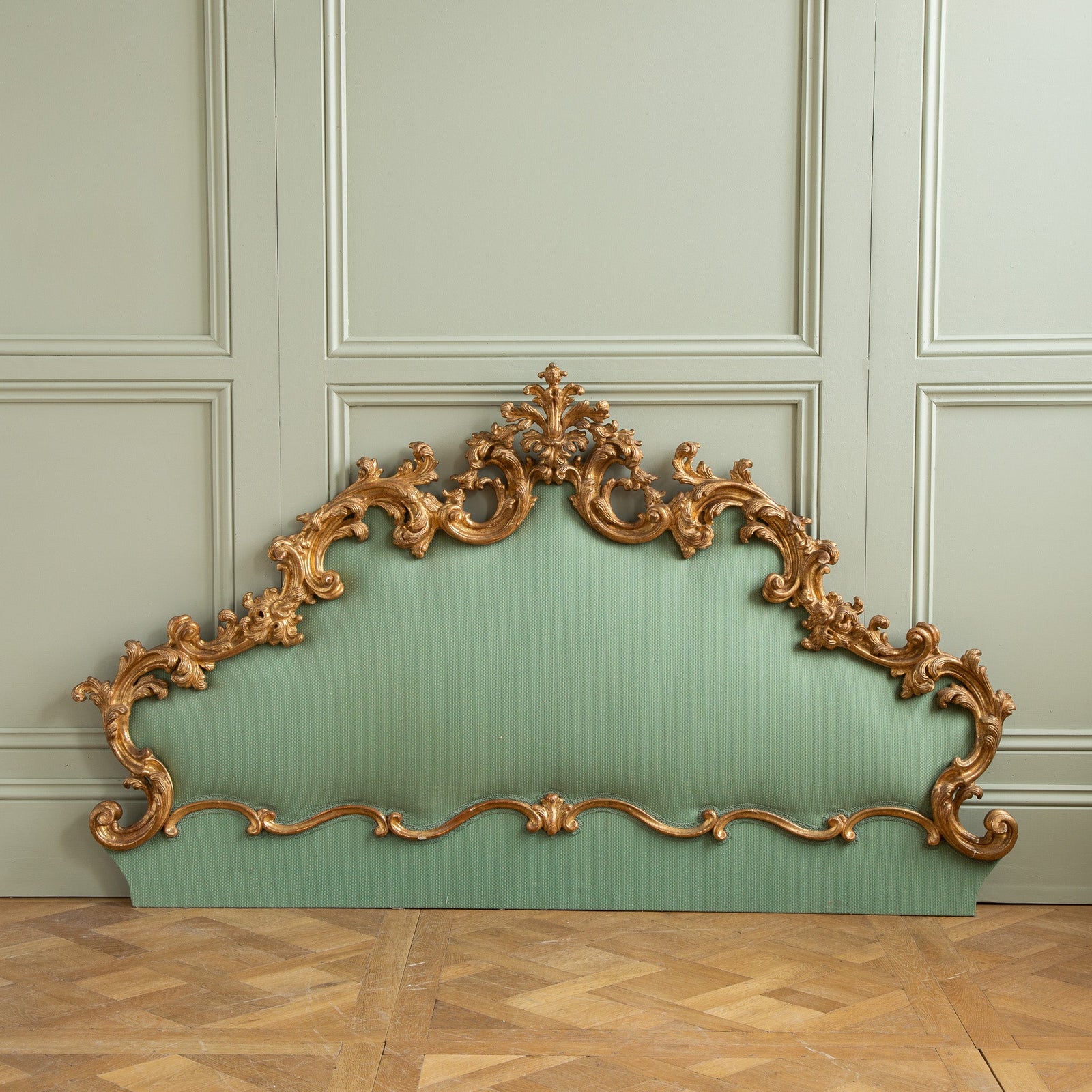 Large 19th Century Italian Giltwood Headboard in Rococo Style - La Maison London