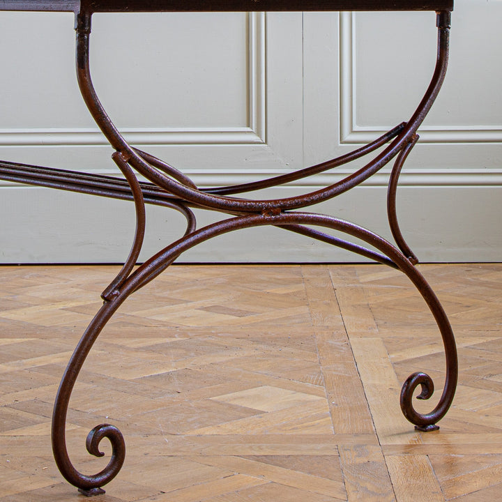 Large French Rustic Wrought Iron Dining Or Garden Table - La Maison London