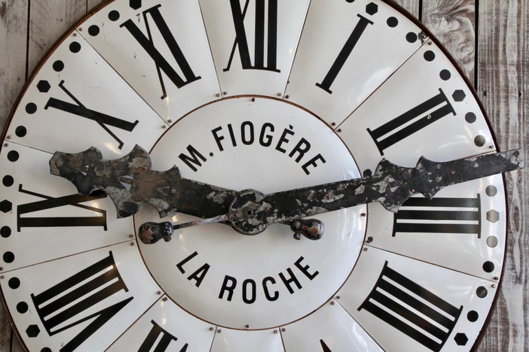 Large White Enamelled Clock Face - La Maison London