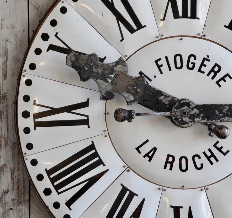 Large White Enamelled Clock Face - La Maison London
