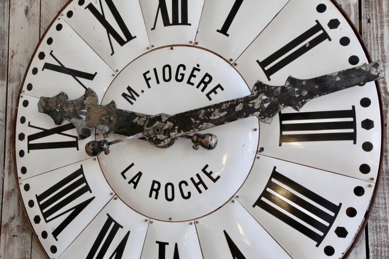 Large White Enamelled Clock Face - La Maison London