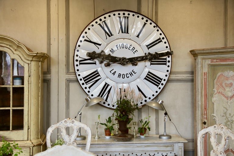 Large White Enamelled Clock Face - La Maison London