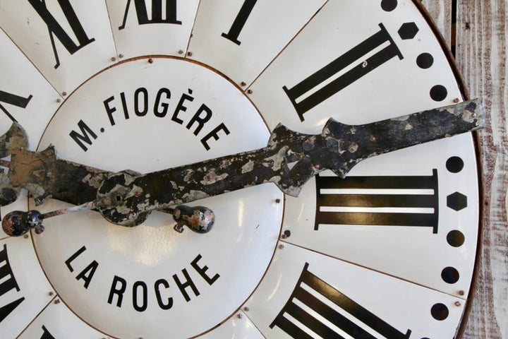 Large White Enamelled Clock Face - La Maison London