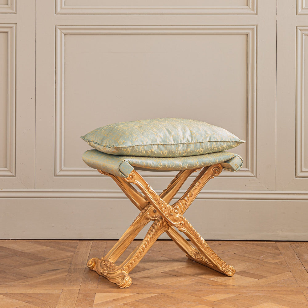 Louis XIV Style Giltwood Folding Stool Made by La Maison London - La Maison London