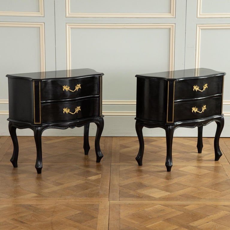 Black sales lacquer nightstand