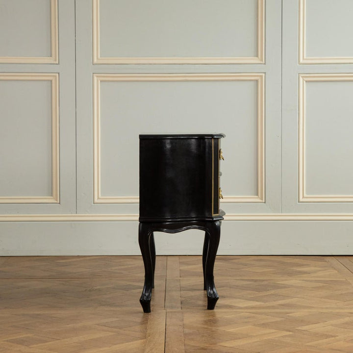 Louis XV Style Black Lacquer Chest of Drawers - La Maison London
