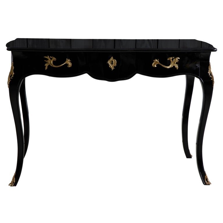 Louis XV Style Black Writing Desk - La Maison London