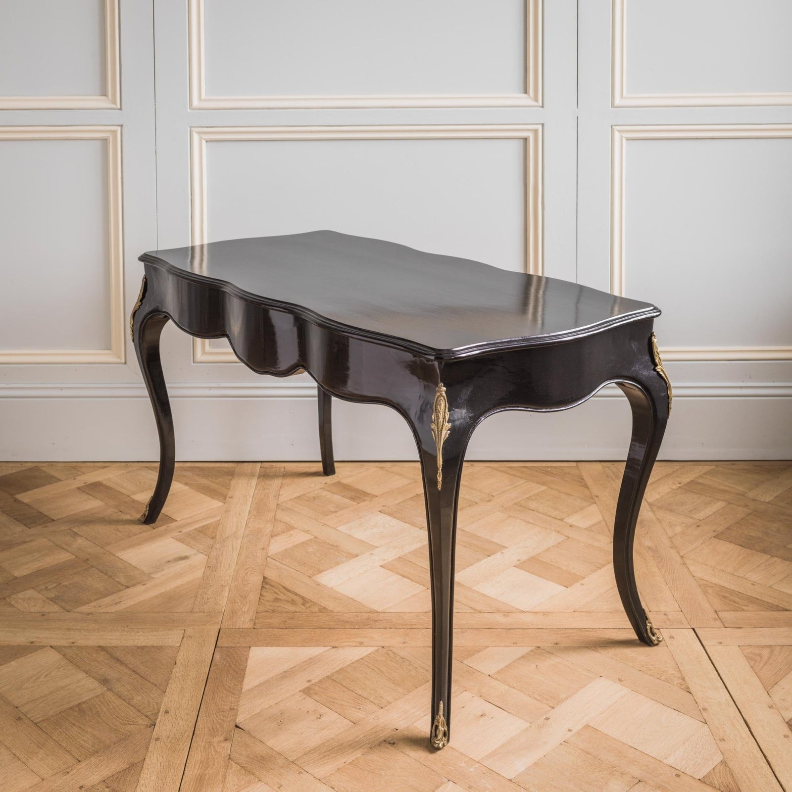 Louis XV Style Black Writing Desk - La Maison London