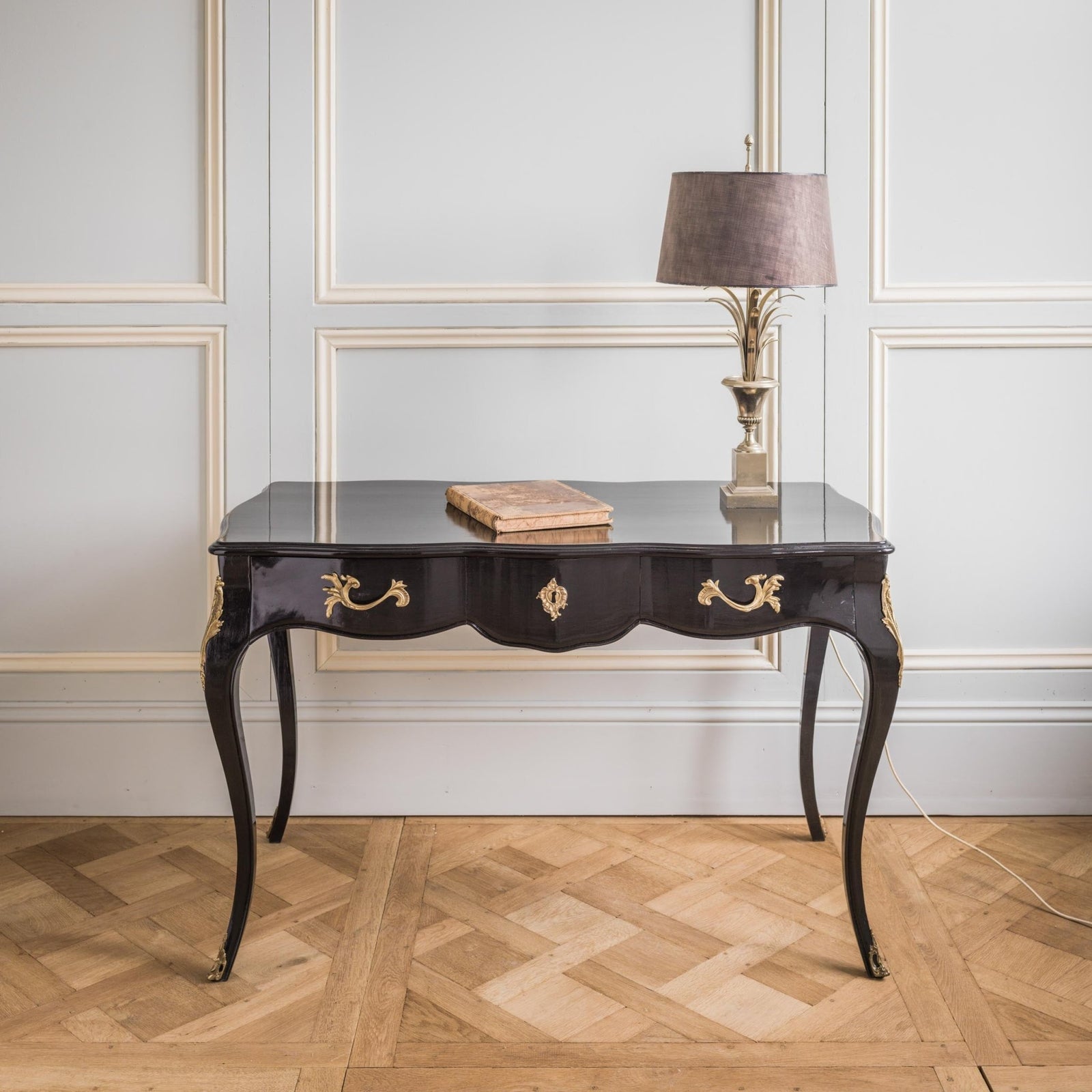 Louis XV Style Black Writing Desk - La Maison London