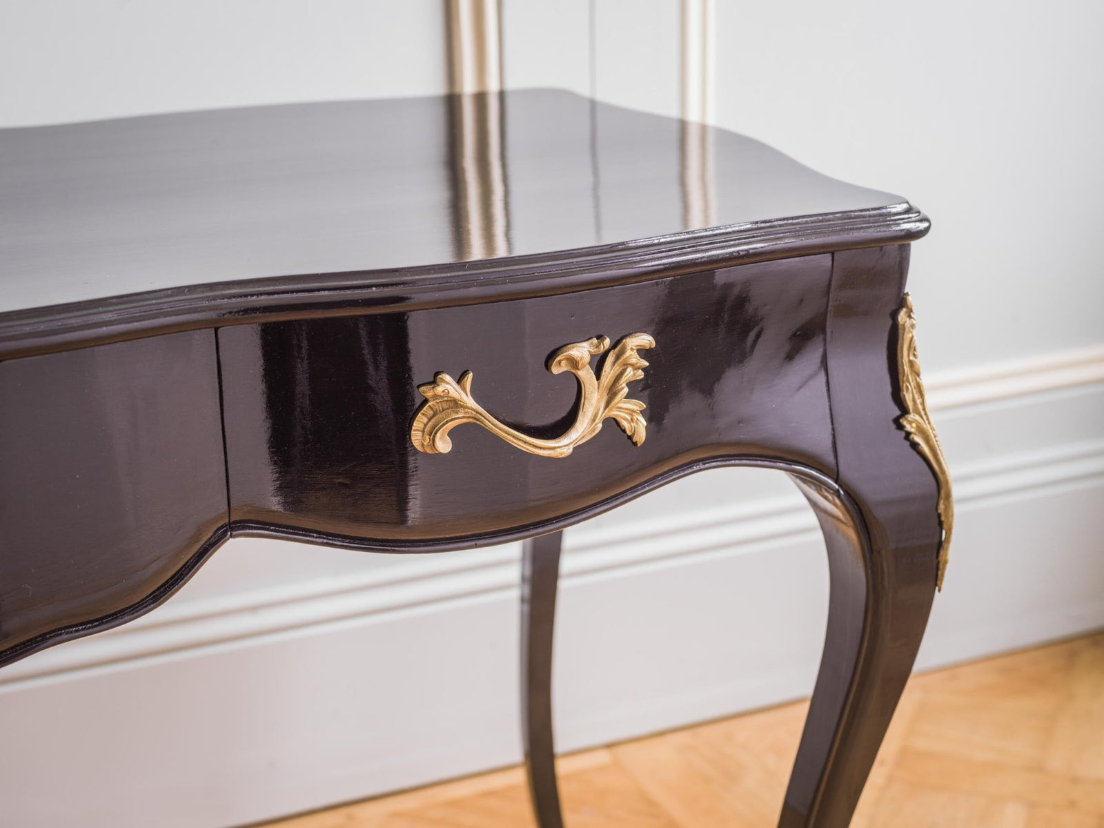 Louis XV Style Black Writing Desk - La Maison London