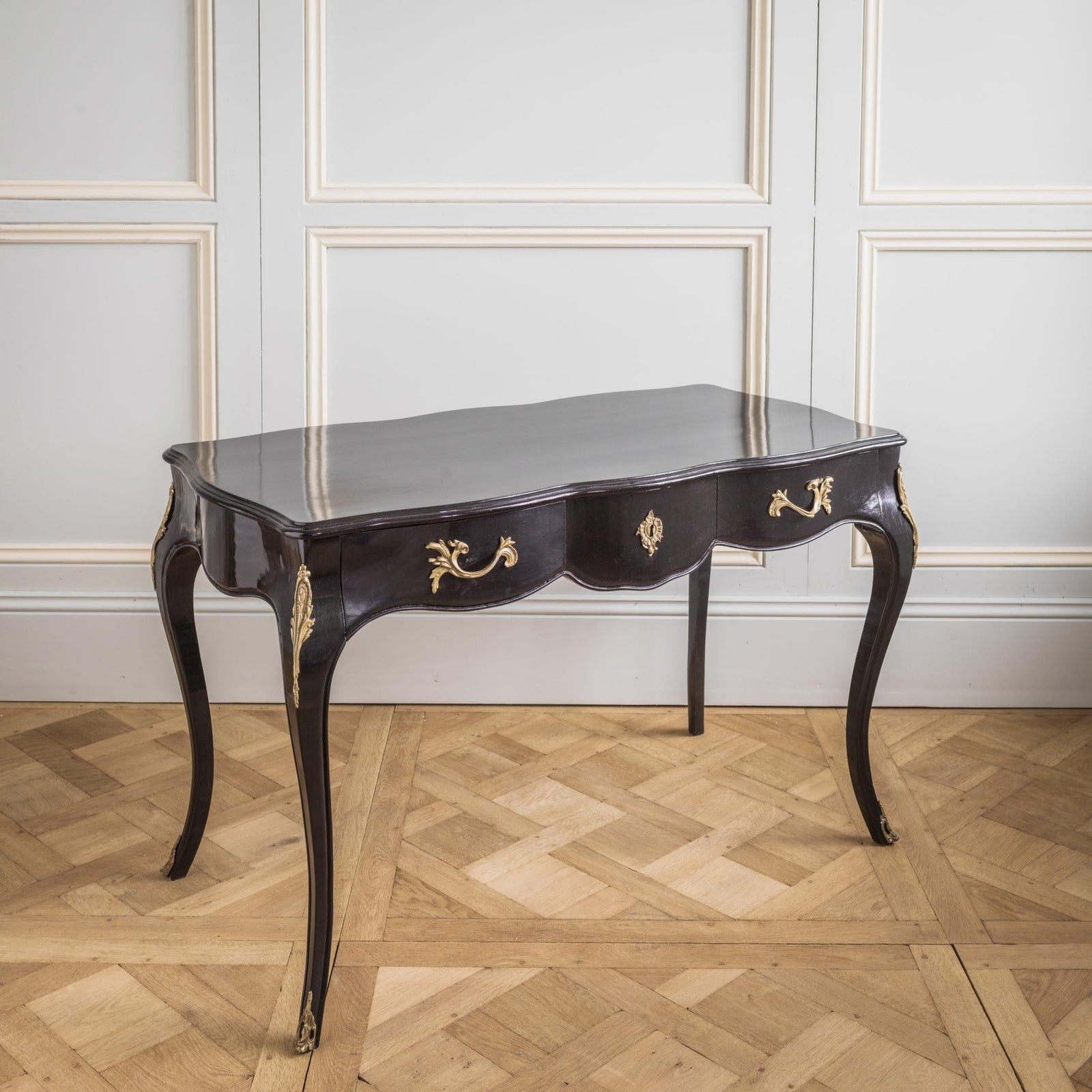 Louis XV Style Black Writing Desk - La Maison London