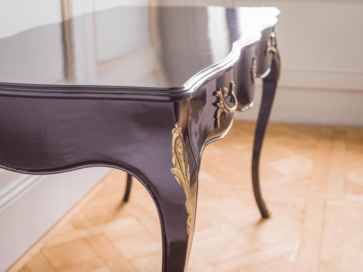 Louis XV Style Black Writing Desk - La Maison London