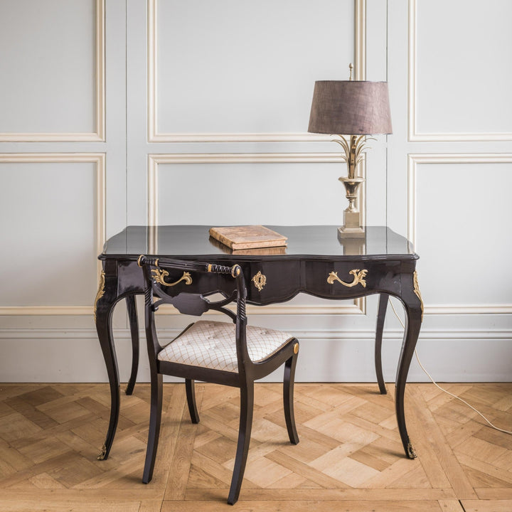 Louis XV Style Black Writing Desk - La Maison London