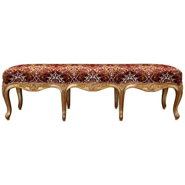 Louis XV Style, Giltwood Long Bench - La Maison London