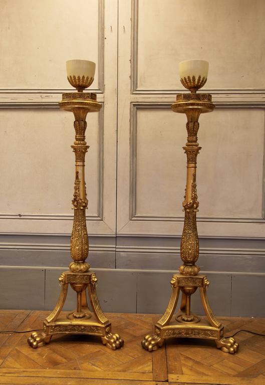 Louis XVI Style Giltwood Torcheres - La Maison London