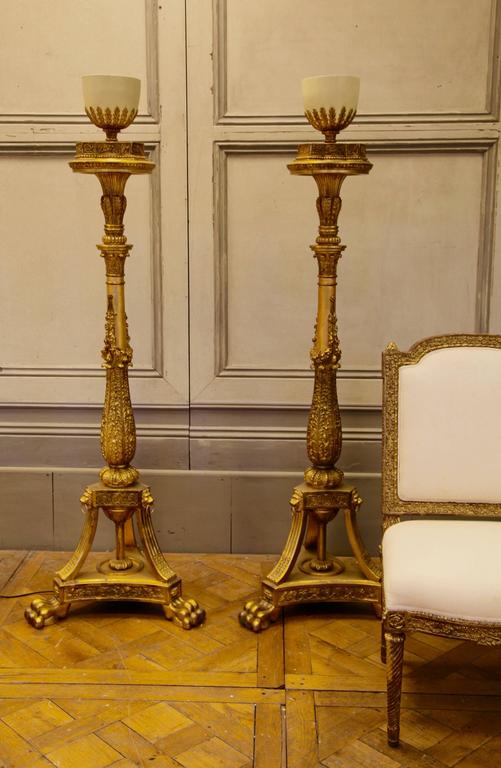Louis XVI Style Giltwood Torcheres - La Maison London