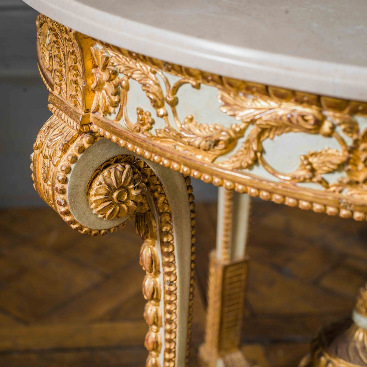 Louis XVI Style Polychrome Console Table - La Maison London
