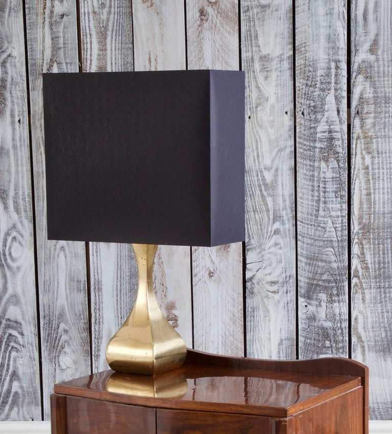 Midcentury Shaped Brass Table Light - La Maison London