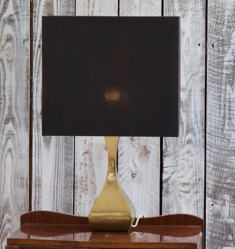 Midcentury Shaped Brass Table Light - La Maison London