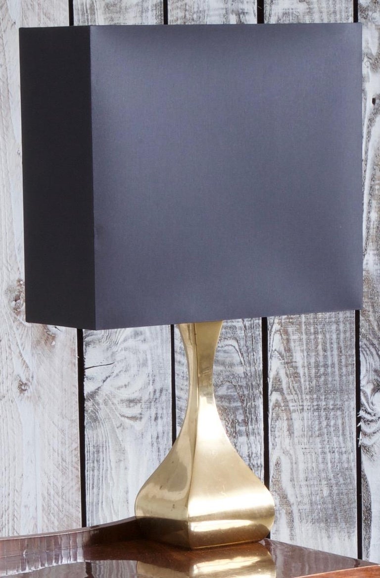 Midcentury Shaped Brass Table Light - La Maison London