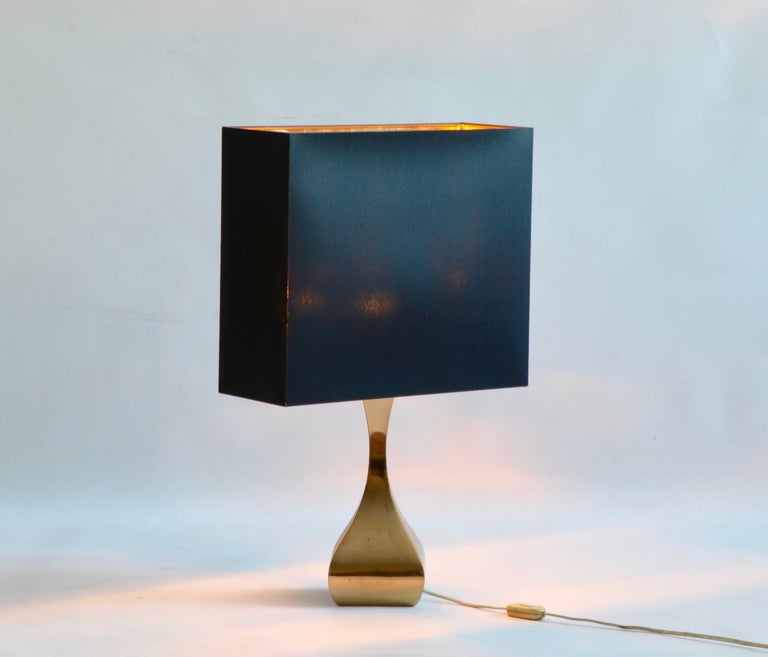 Midcentury Shaped Brass Table Light - La Maison London