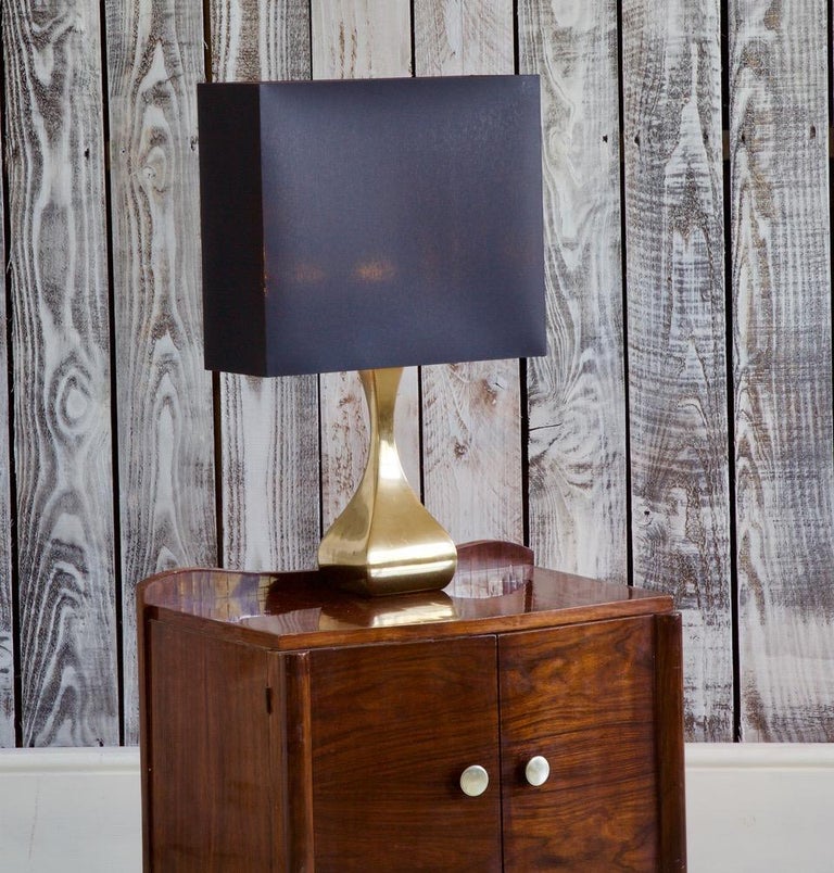 Midcentury Shaped Brass Table Light - La Maison London