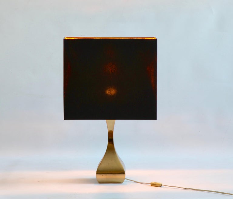 Midcentury Shaped Brass Table Light - La Maison London