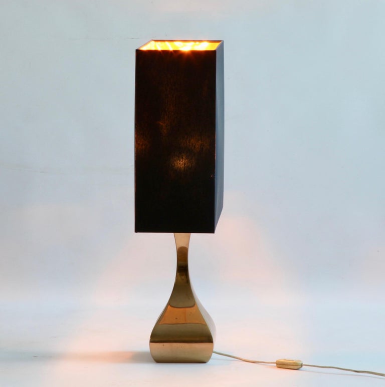 Midcentury Shaped Brass Table Light - La Maison London