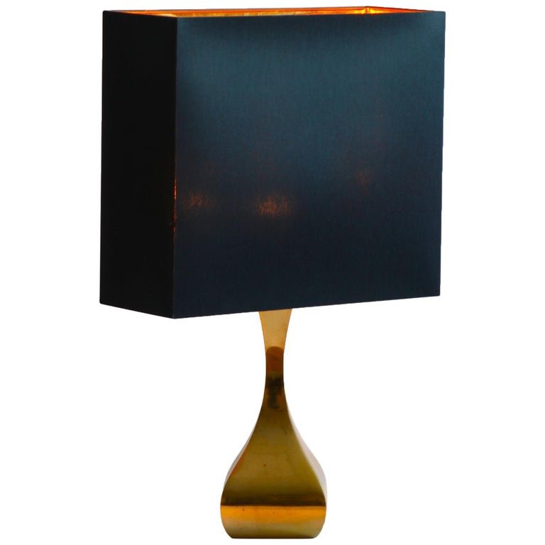 Midcentury Shaped Brass Table Light