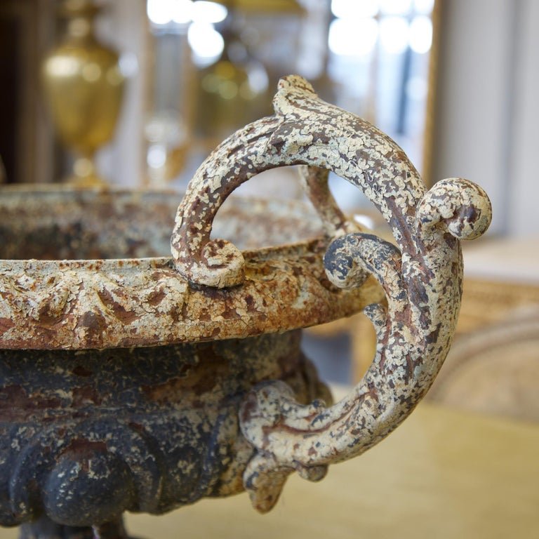 Pair Of 19 Century Cast Iron Urns - La Maison London