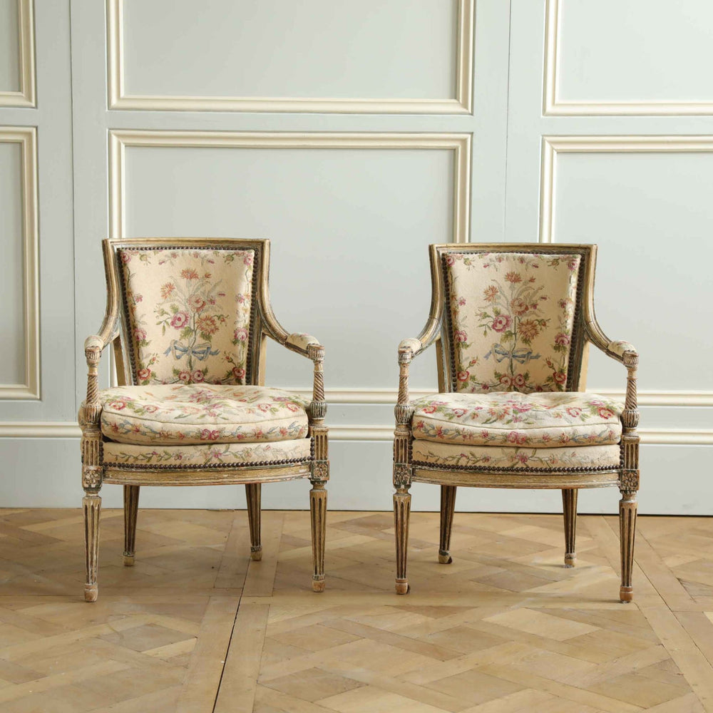 Pair of 19th Century Louis XVI style armchairs