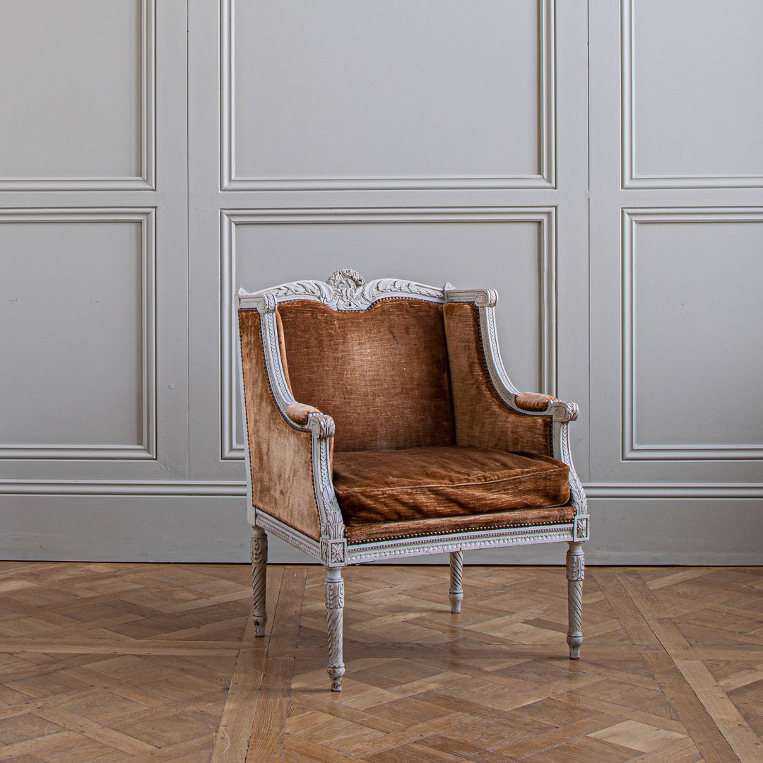 Pair of 19th Century Louis XVI Style Bergere a Oreilles - La Maison London