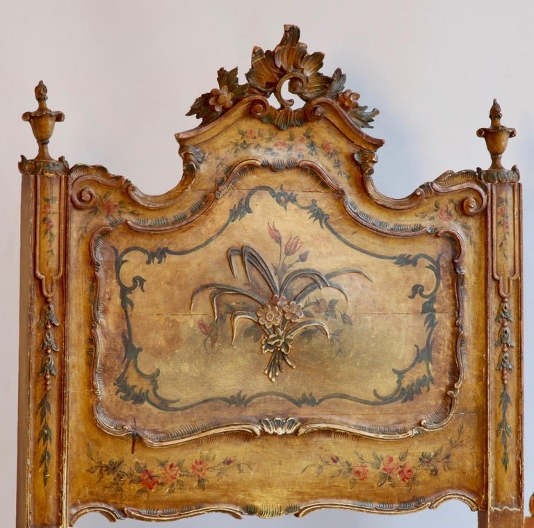 Pair of Antique Italian Painted Venetian Beds - La Maison London