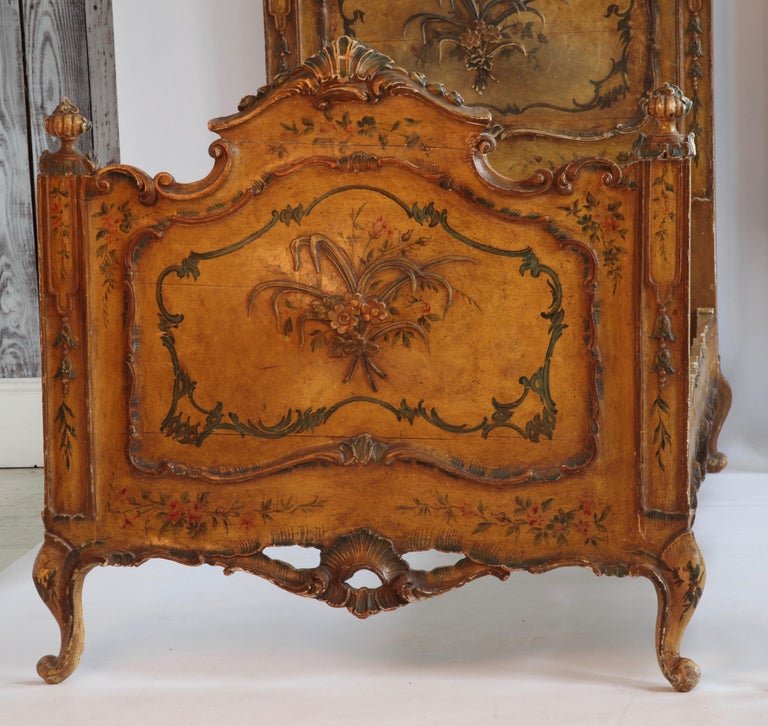 Pair of Antique Italian Painted Venetian Beds - La Maison London