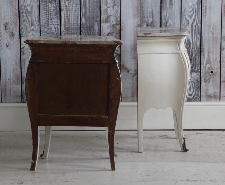 Pair of Bombe Louis XV Style Bedside Tables - La Maison London
