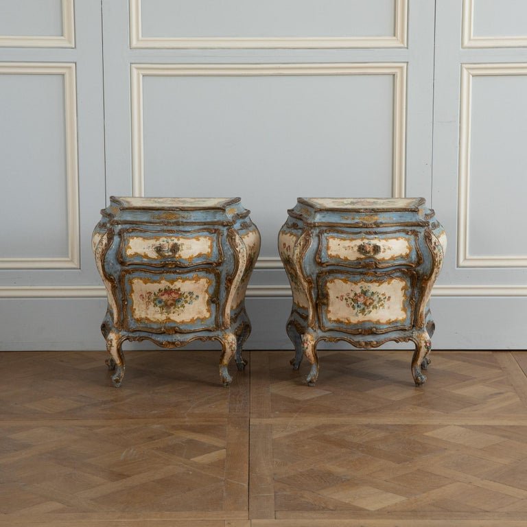 Pair of Florentine Rococo Bedside Tables 'Night Stands' - La Maison London