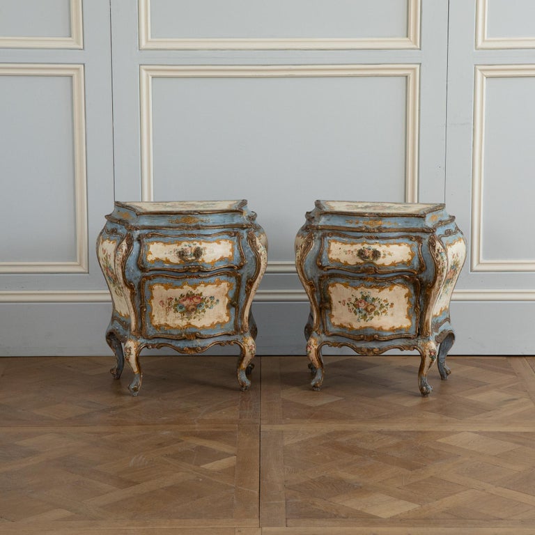Pair of Florentine Rococo Bedside Tables 'Night Stands' - La Maison London