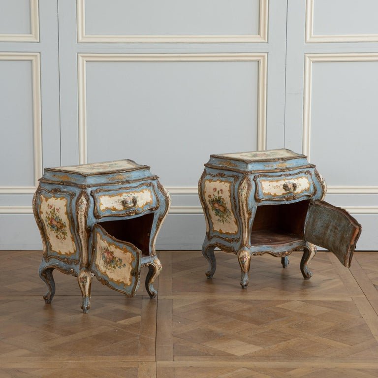 Pair of Florentine Rococo Bedside Tables 'Night Stands' - La Maison London