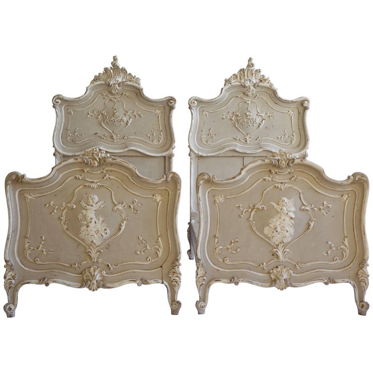 Pair of Louis XV Style Matching Beds - La Maison London