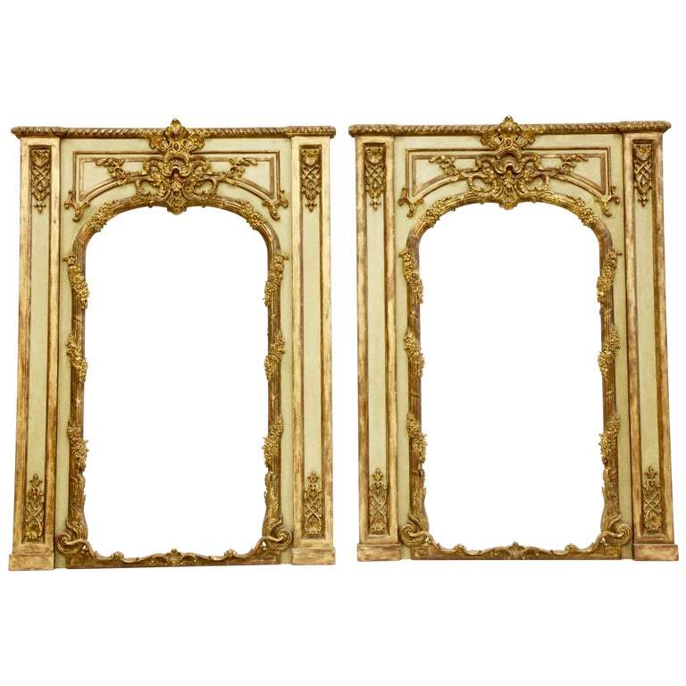 Pair of Louis XV Style Trumeau Mirrors - La Maison London