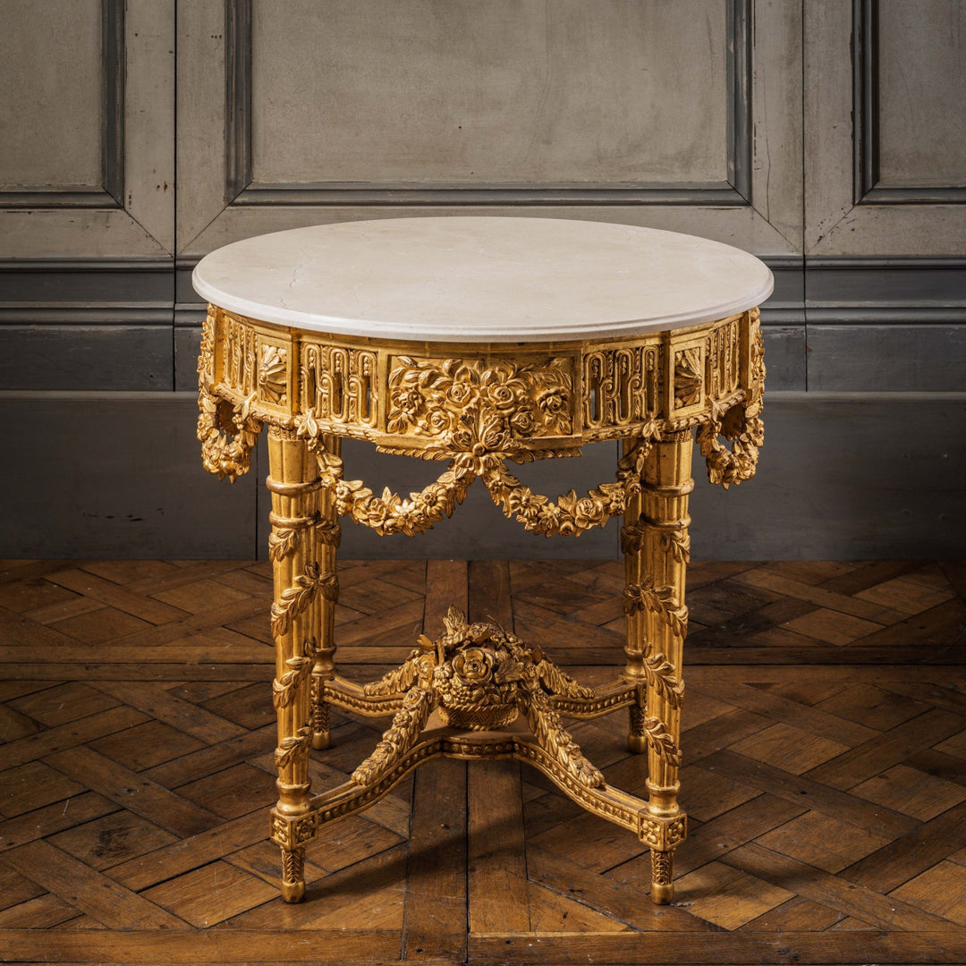 Pair of Louis XVI Style Giltwood Console Tables - La Maison London