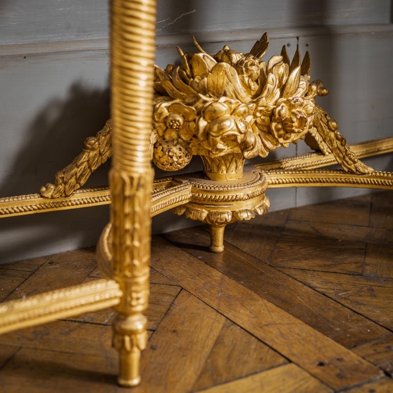 Pair of Louis XVI Style Giltwood Consoles - La Maison London