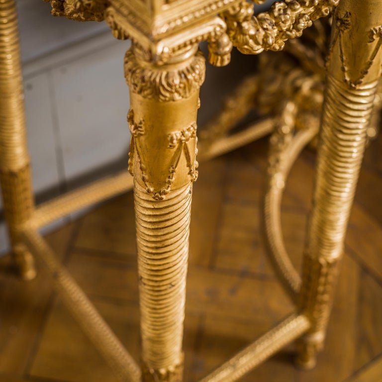 Pair of Louis XVI Style Giltwood Consoles - La Maison London