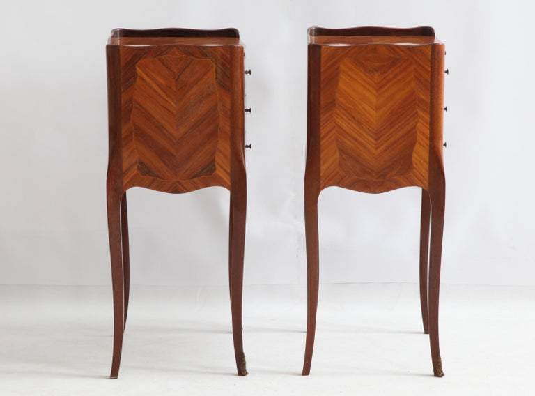 Pair of Marquetry Bedside Tables - La Maison London